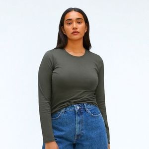 The Organic Cotton Long-Sleeve Crew in Kambaba